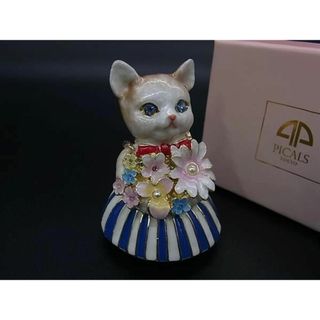 ■新品同様■ PICALS ピィアース フルールキャット ジュエリーケース アクセサリーケース 小物入れ アイボリー系×マルチカラー DA6928(その他)