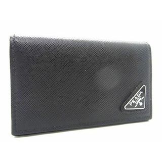 プラダ(PRADA)の■新品同様■ PRADA プラダ サフィアーノレザー カードケース カード入れ 名刺入れ ブラック系 FC2610(その他)