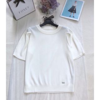 FOXEY - フォクシー《Knit Top Lilas》ロイヤルホワイト　42