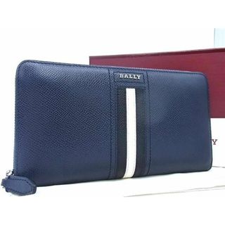 バリー(Bally)の■新品同様■ BALLY バリー レザー ラウンドファスナー 長財布 ウォレット メンズ レディース ネイビー系 FA7143 (長財布)