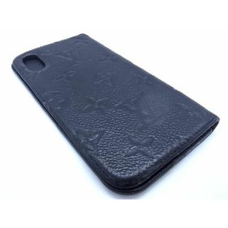 ルイヴィトン(LOUIS VUITTON)のLOUIS VUITTON ルイヴィトン M63586 モノグラムアンプラント フォリオ iPhoneX/XS対応 手帳型 アイフォンケース ブラック系 AU9902(その他)