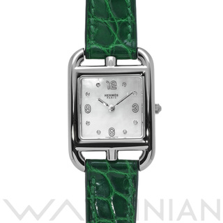 Hermes - 中古 エルメス HERMES CC1.210 ホワイトシェル /ダイヤモンド レディース 腕時計