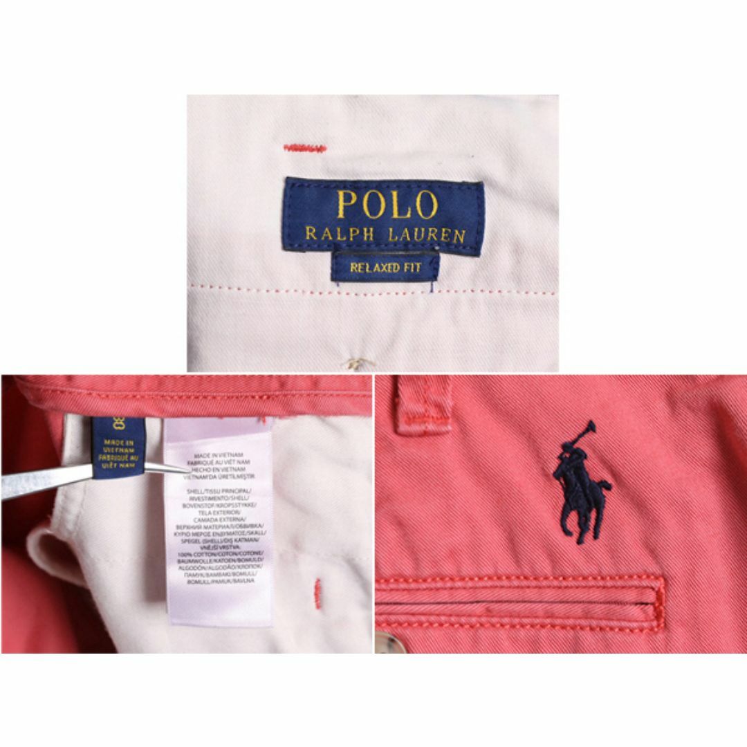Ralph Lauren(ラルフローレン)のポロ ラルフローレン コットン チノ ショートパンツ メンズ 30 / ショーツ 短パン 半パン アーミー タイプ ノータック ワンポイント ピンク メンズのパンツ(ショートパンツ)の商品写真