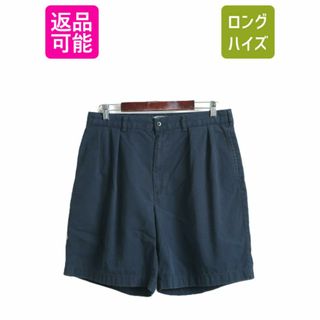 ラルフローレン(Ralph Lauren)の90s ポロ ラルフローレン 2タック コットン チノ ショートパンツ メンズ 34 古着 90年代 オールド ショーツ 短パン ポロチノ 無地 ネイビー(ショートパンツ)