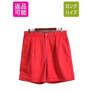 ラルフローレン(Ralph Lauren)の90s 初期 ポロ ゴルフ ラルフローレン 2タック コットン チノ ショートパンツ メンズ 34 / 90年代 オールド POLO GOLF ショーツ 短パン 赤(ショートパンツ)