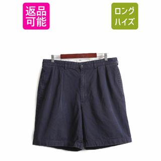 ラルフローレン(Ralph Lauren)の90s ポロ ラルフローレン 2タック コットン チノ ショートパンツ メンズ 36 / 90年代 オールド ショーツ 短パン ポロチノ ワンポイント 紺(ショートパンツ)