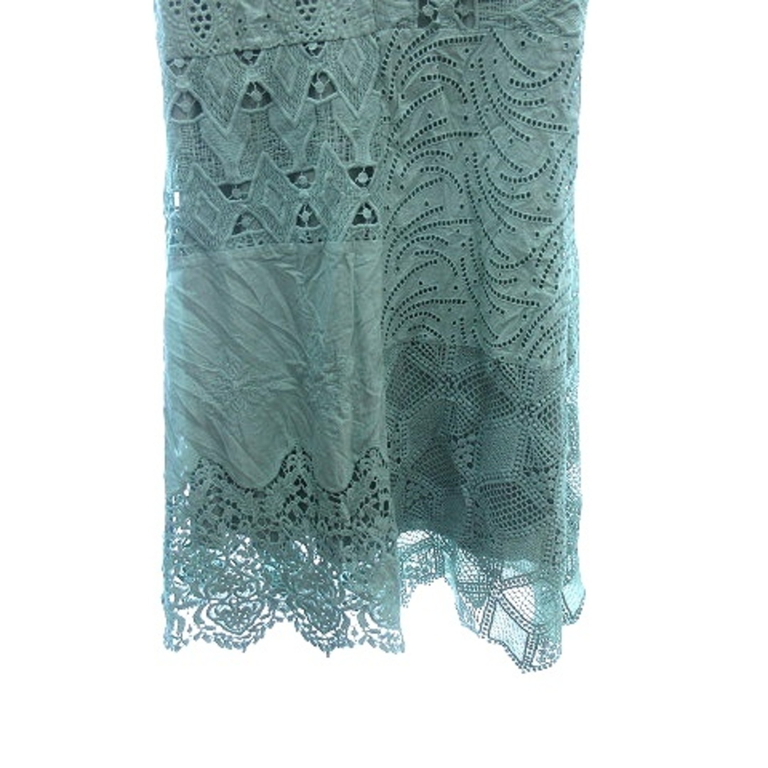 mystic(ミスティック)のミスティック フレアスカート マキシ ロング パッチワーク レース 刺繍 F 緑 レディースのスカート(ロングスカート)の商品写真