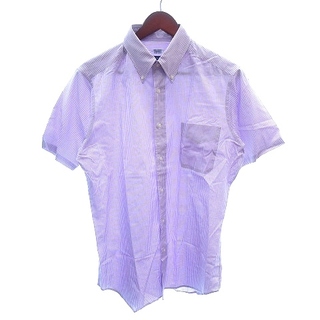 フェアファックス ボダンダウンシャツ チェック 半袖 L 紫 パープル /AU(シャツ)
