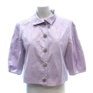 leilian - レリアン シャツジャケット ステンカラー 七分袖 9 紫 パープル /AU