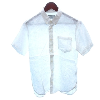 アーバンリサーチ ドアーズ ボタンダウンシャツ 麻 リネン 半袖 38 白