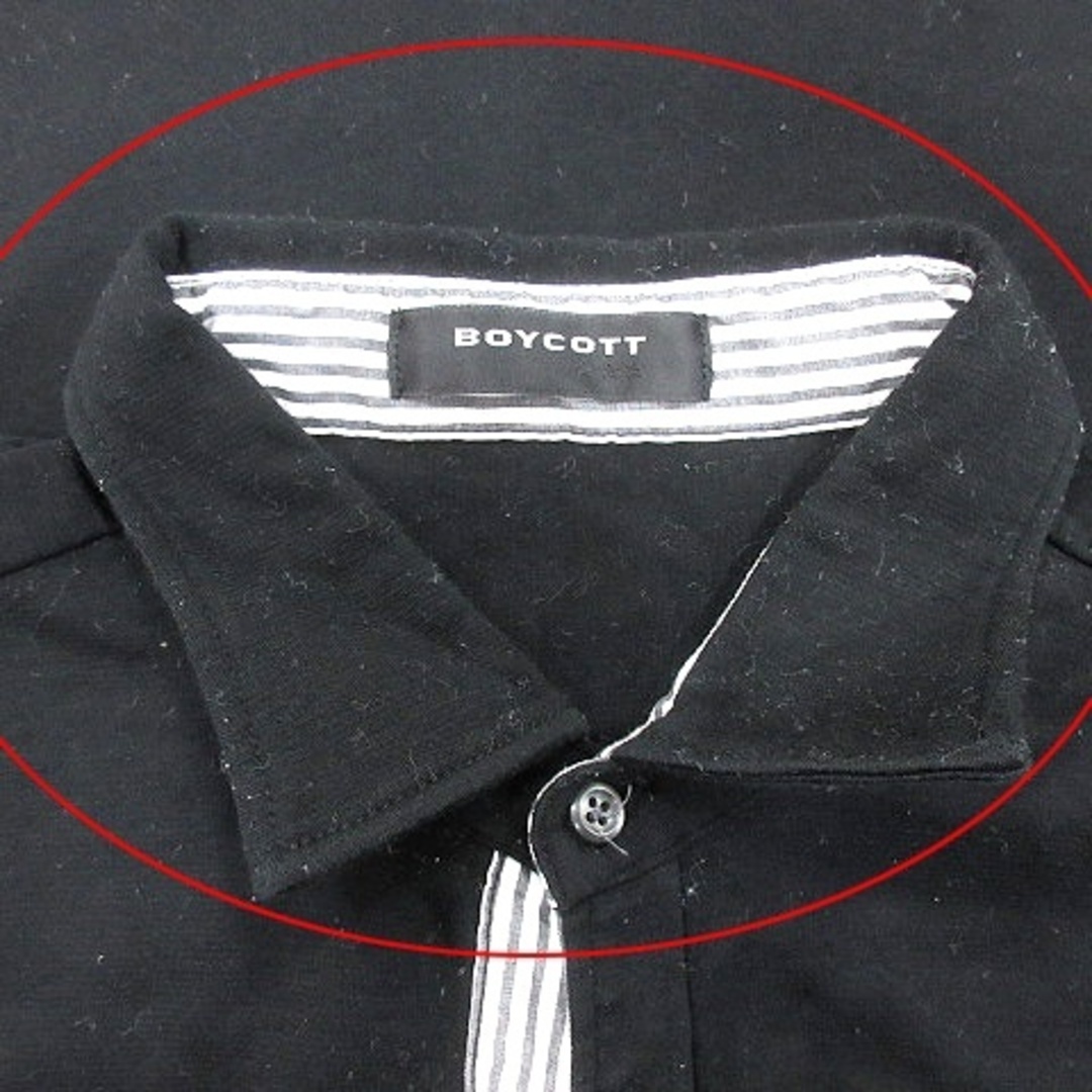 BOYCOTT(ボイコット)のボイコット ステンカラーシャツ カットソー 半袖 4 黒 ブラック /AU メンズのトップス(シャツ)の商品写真