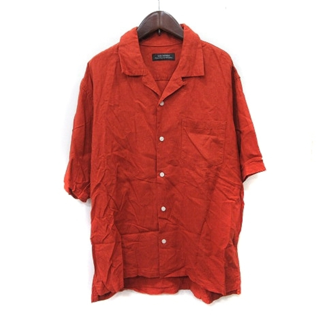 nano・universe(ナノユニバース)のナノユニバース シャツ 半袖 麻 リネン XL 赤茶 レンガ /YI メンズのトップス(シャツ)の商品写真