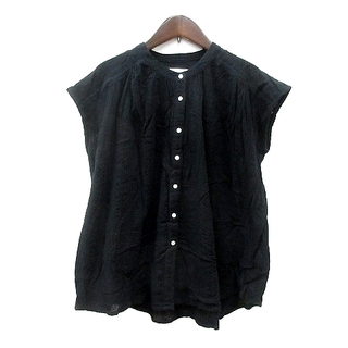 アーバンリサーチ サニーレーベル ブラウス 刺繍 フレンチスリーブ F 黒(シャツ/ブラウス(半袖/袖なし))
