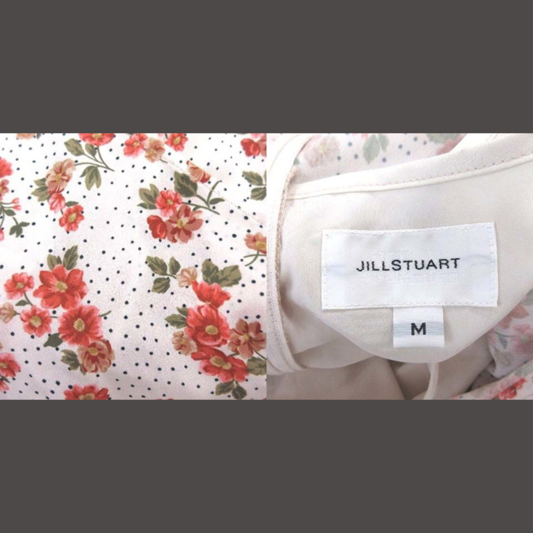 JILL by JILLSTUART(ジルバイジルスチュアート)のジルバイジルスチュアート ワンピース ロング ノースリーブ ドット 花柄 M 白 レディースのワンピース(ロングワンピース/マキシワンピース)の商品写真