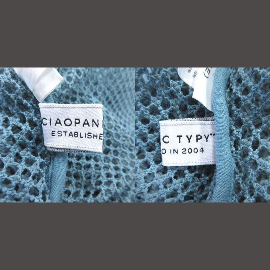 CIAOPANIC TYPY(チャオパニックティピー)のチャオパニック ティピー カットソー メッシュ編み ニット 長袖 ONE 青 レディースのトップス(カットソー(長袖/七分))の商品写真