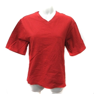 ビューティー&ユース Tシャツ カットソー Vネック 半袖 赤 レッド 