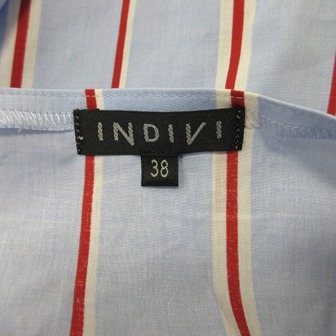 INDIVI(インディヴィ)のインディヴィ シャツ プルオーバー ストライプ 半袖 38 マルチカラー レディースのトップス(シャツ/ブラウス(半袖/袖なし))の商品写真