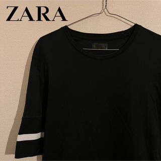 ザラ(ZARA)のzara 5分袖 リブ Tシャツ(Tシャツ/カットソー(半袖/袖なし))