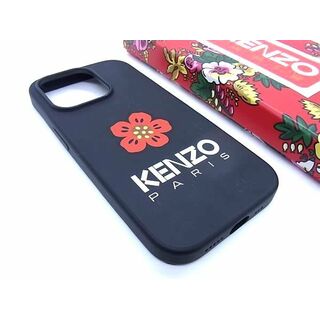 ケンゾー(KENZO)の■極美品■ KENZO ケンゾー ラバー フラワー 花 iPhone14Pro対応 アイフォンケース スマホケース ブラック系×レッド系 BJ2500 (その他)