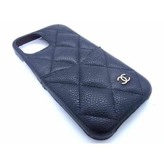 シャネル(CHANEL)の■美品■ CHANEL シャネル ココマーク マトラッセ キャビアスキン iPhone13 対応 アイフォンケース スマホケース ブラック系 FA0103(その他)