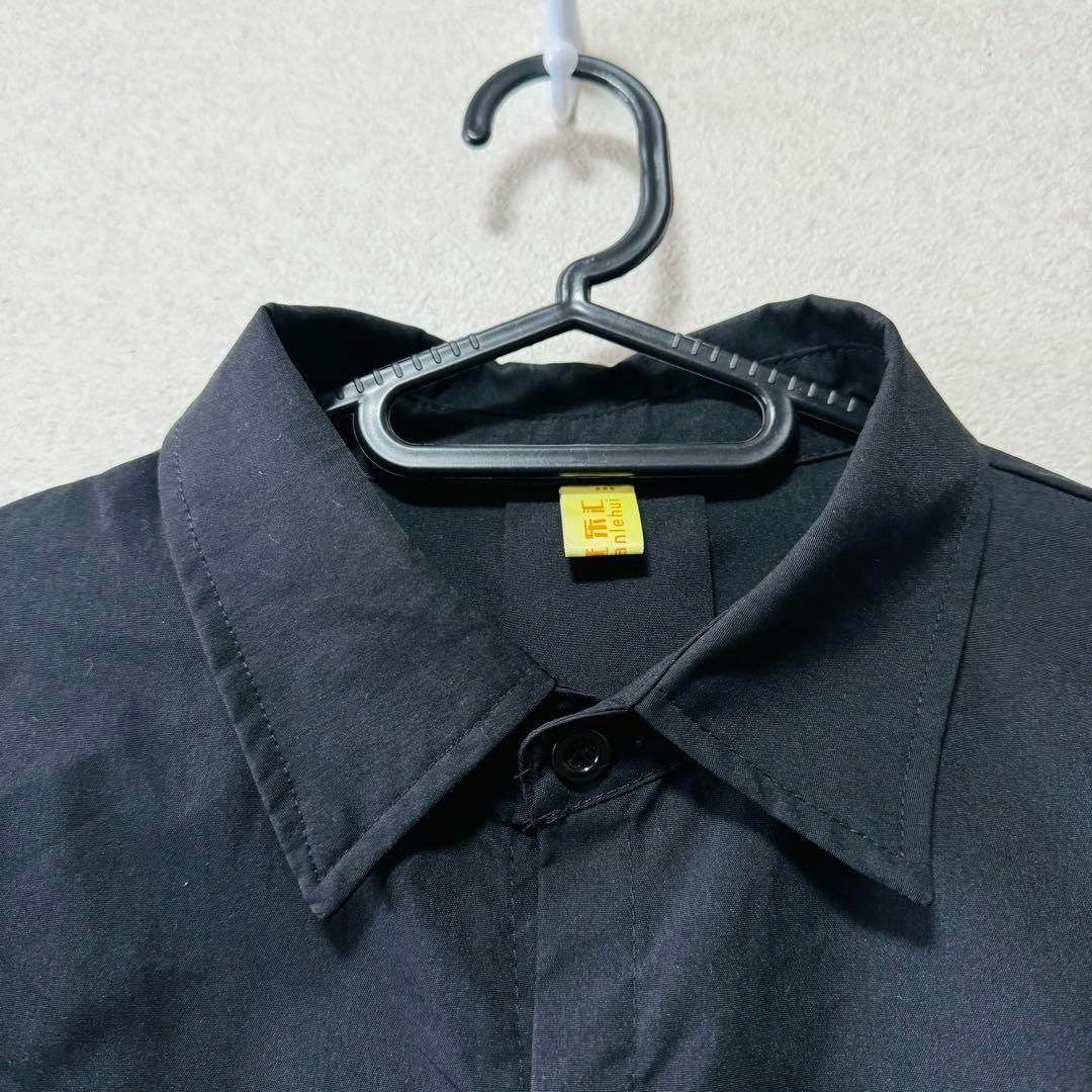 【希少】ganlehui 長袖シャツ カジュアルシャツ ゆるだぼ 無地 黒 メンズのトップス(シャツ)の商品写真