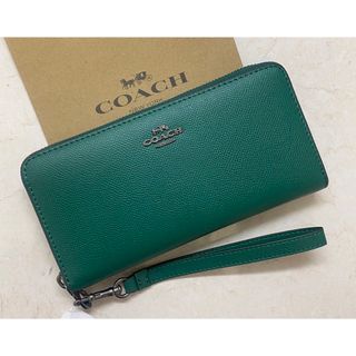 コーチ(COACH)の[新品未使用]✨COACH✨ラウンドファスナー長財布ストラップ付き(財布)