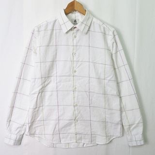 PS Paul Smith コットンシャツ 長袖 M グラフチェック オフ白(シャツ)