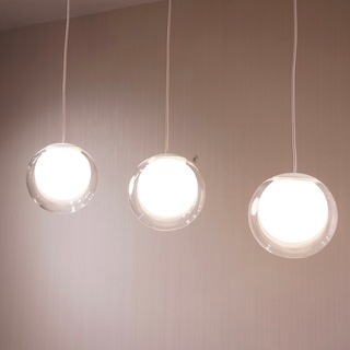 コイズミ ペンダントライト 3灯 ガラス ボール型 LED(天井照明)