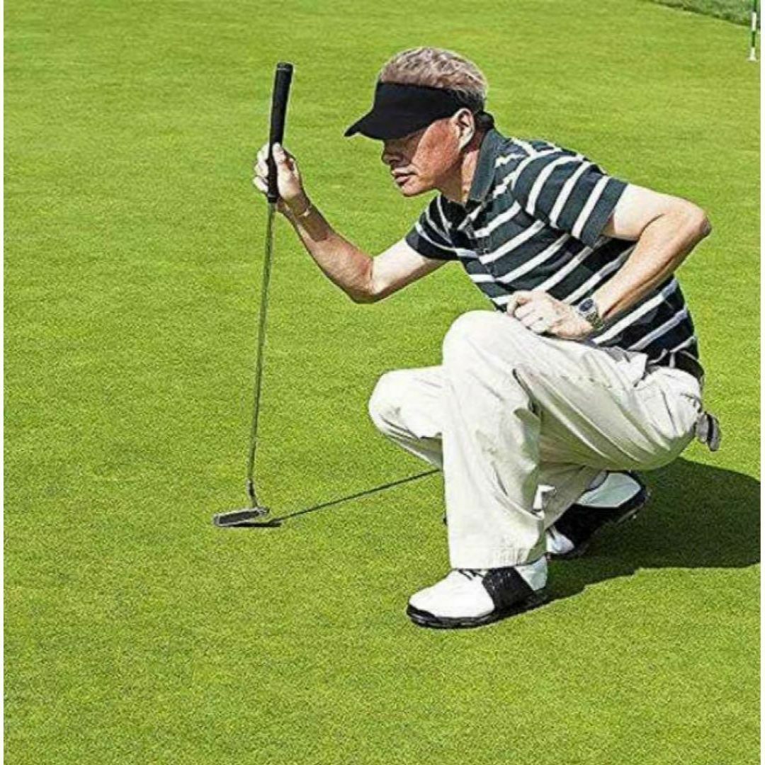 サンバイザー グレー ウィッグ付 髪の毛付き ブラック 黒 スポーツ/アウトドアのゴルフ(その他)の商品写真