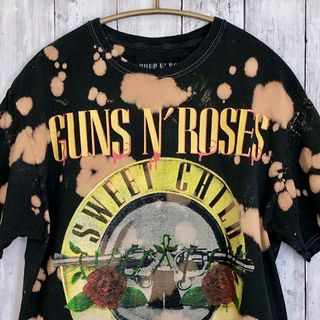 ミュージックティー(MUSIC TEE)のバンドＴシャツ　ガンズアンドローゼズ　GUNS　ブリーチ加工　100％コットン(Tシャツ/カットソー(半袖/袖なし))