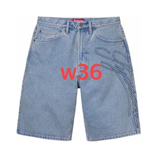 シュプリーム(Supreme)のsupreme Script Baggy Denim Short  36(デニム/ジーンズ)