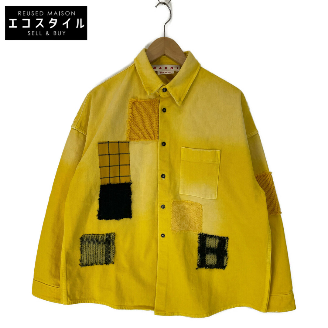 MARNI - マルニ イエロー パッチワーク デニムジャケット CUJU0061LX 44の通販 MARNI - マルニ イエロー パッチワーク デニムジャケット CUJU0061LX 44の通販