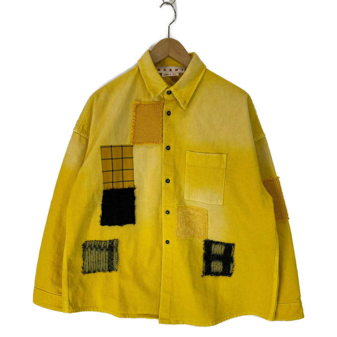 MARNI - マルニ イエロー パッチワーク デニムジャケット CUJU0061LX 44の通販 MARNI - マルニ イエロー パッチワーク デニムジャケット CUJU0061LX 44の通販