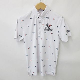 フィラ(FILA)のFILA GOLF フィラ ゴルフ ポロシャツ 半袖 総柄 白 ホワイト M(ウエア)