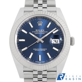 ロレックス(ROLEX)のロレックス デイトジャスト41 126334 ブルー バー 5列 ジュビリーブレス ランダム番 メンズ 中古 腕時計(腕時計(アナログ))