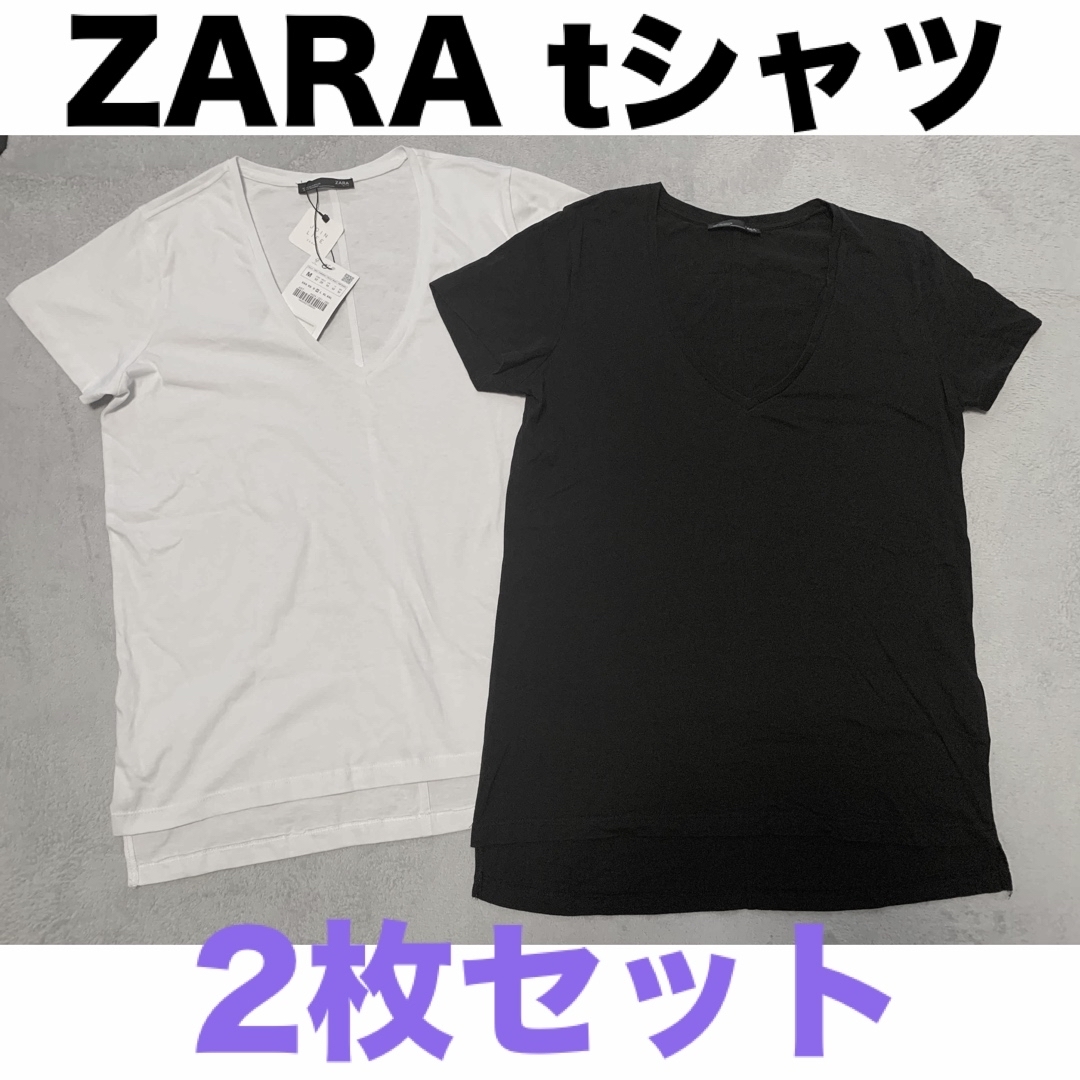 ZARA(ザラ)のZARA tシャツ 2枚 レディースのトップス(Tシャツ(半袖/袖なし))の商品写真