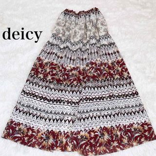 deicy - deicy デイシー ロングスカート エスニック 花柄 スリット 日本製