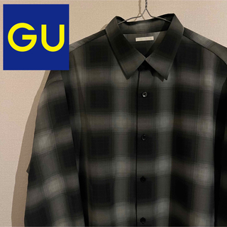 ジーユー(GU)のGU イージーケアシアーオーバーサイズシャツ長袖チェック(シャツ)