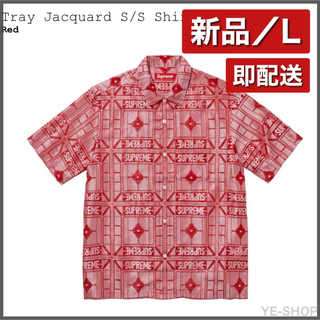 Supreme - 【新品L】Supreme Tray Jacquard S/S Shirt Red