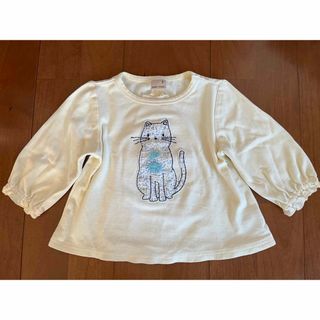 petit main - 90cm 猫ちゃん長袖Tシャツ プティマイン petit main