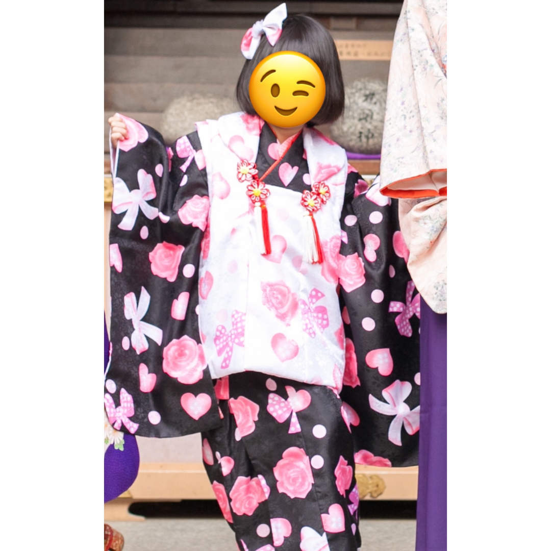 七五三　女の子　着物セット　和装 キッズ/ベビー/マタニティのキッズ服女の子用(90cm~)(和服/着物)の商品写真