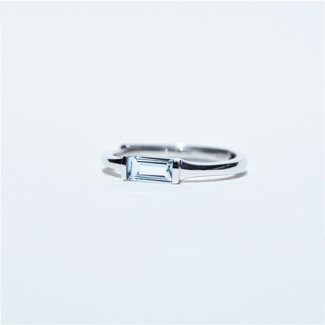 スクエア サファイアカラー ブルー CZダイヤ シルバー 925 リング レディースのアクセサリー(リング(指輪))の商品写真