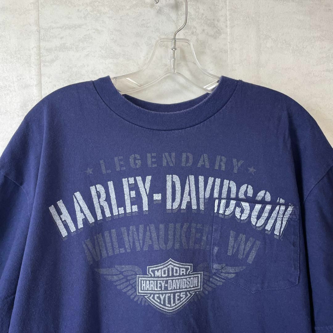 Harley Davidson(ハーレーダビッドソン)のハーレーロゴ　半袖Ｔシャツ　サイズＸＬ　コットン100％　両面ロゴ　メンズ　古着 メンズのトップス(Tシャツ/カットソー(半袖/袖なし))の商品写真