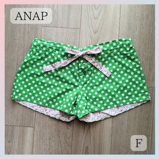 アナップ(ANAP)の❁水玉 花柄 グリーン×ピンク ショートパンツ ウエストゴム ❁(ショートパンツ)