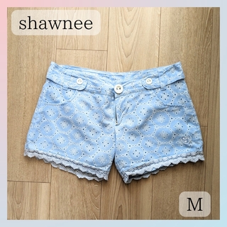 ❁shawnee 花柄 レース サックス ショートパンツ❁(ショートパンツ)