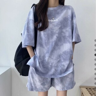 ゆったり着れる 韓国 Tシャツ 短パン 上下 セットアップ(ルームウェア)