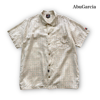 アブガルシア(AbuGarcia)の【Abu Garcia】アブガルシア ヘンプ混紡 半袖チェックシャツ 90s(シャツ)