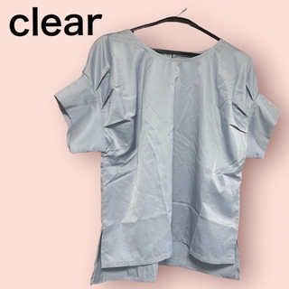 クリア(clear)の❤️ｃｌｅａｒ❤️  サテン素材　トップス(シャツ/ブラウス(半袖/袖なし))