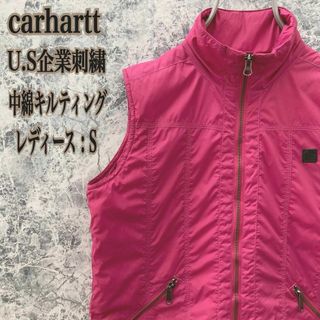 カーハート(carhartt)のK405【入手困難】US古着カーハートバック企業刺繍中綿キルティングジレベスト(ベスト/ジレ)