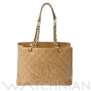 シャネル(CHANEL)の中古 シャネル CHANEL A50995 8番台 レディース トートバッグ マトラッセ ベージュ /ゴールド金具 キャビアスキン(トートバッグ)